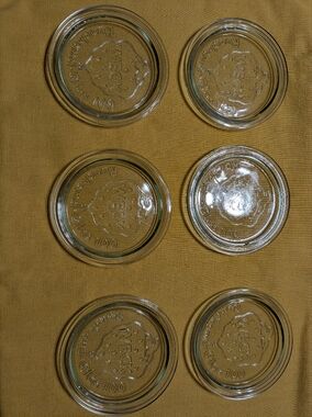 WECK Glass Jar Lids - Set of 6 Clear Round Lids